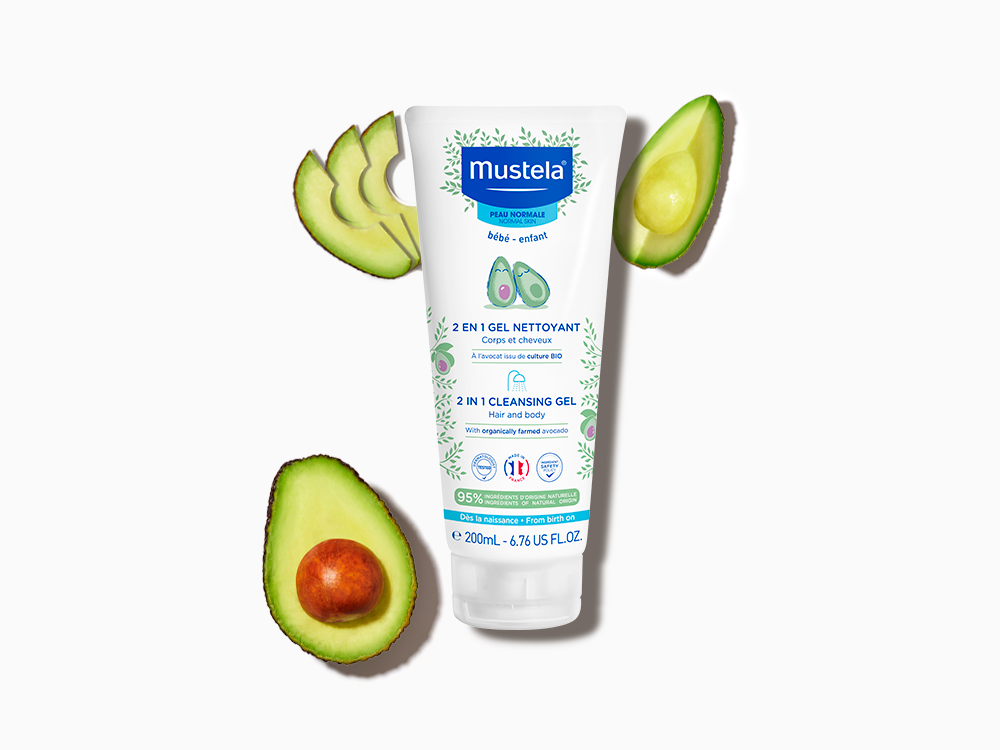 2 in 1 Baby Cleansing Gel with organic avocado: Body & Hair